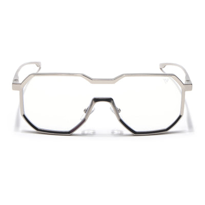 Drip | Silver Wayfarer Eyeglasses for Men & Women | 98145MG5163-C1