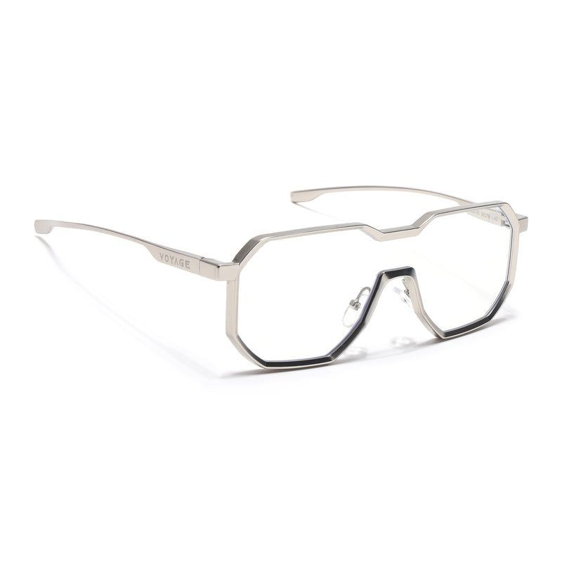 Drip | Silver Wayfarer Eyeglasses for Men & Women | 98145MG5163-C1