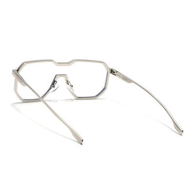 Drip | Silver Wayfarer Eyeglasses for Men & Women | 98145MG5163-C1