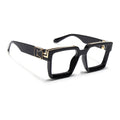 Storm | Shine Black & Golden Wayfarer Large Eyeglasses for Men & Women | 86229MG5173-C1