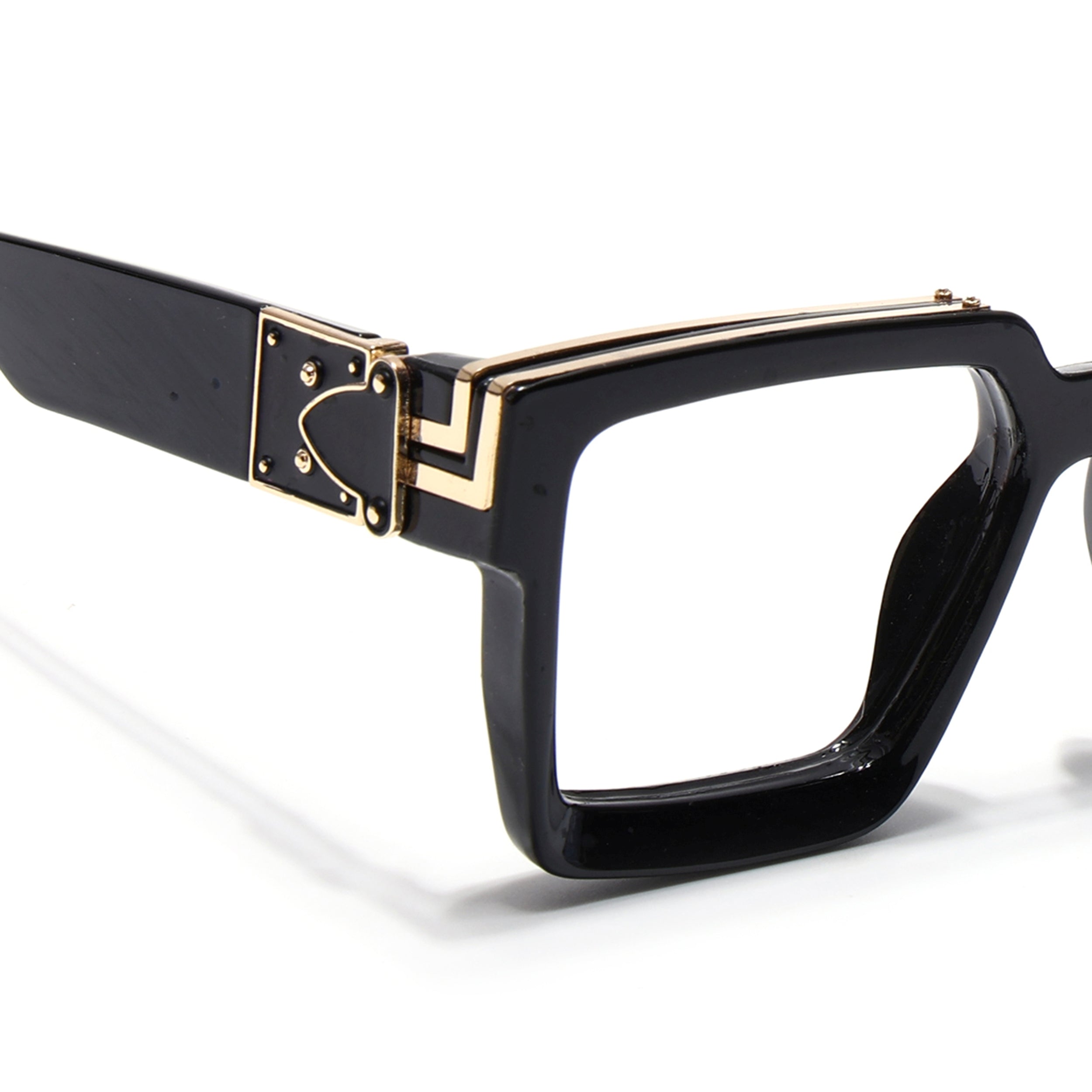 Storm | Shine Black & Golden Wayfarer Large Eyeglasses for Men & Women | 86229MG5173-C1