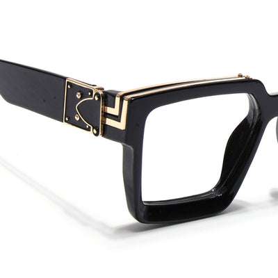 Storm | Shine Black & Golden Wayfarer Large Eyeglasses for Men & Women | 86229MG5173-C1