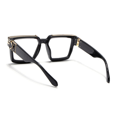 Storm | Shine Black & Golden Wayfarer Large Eyeglasses for Men & Women | 86229MG5173-C1