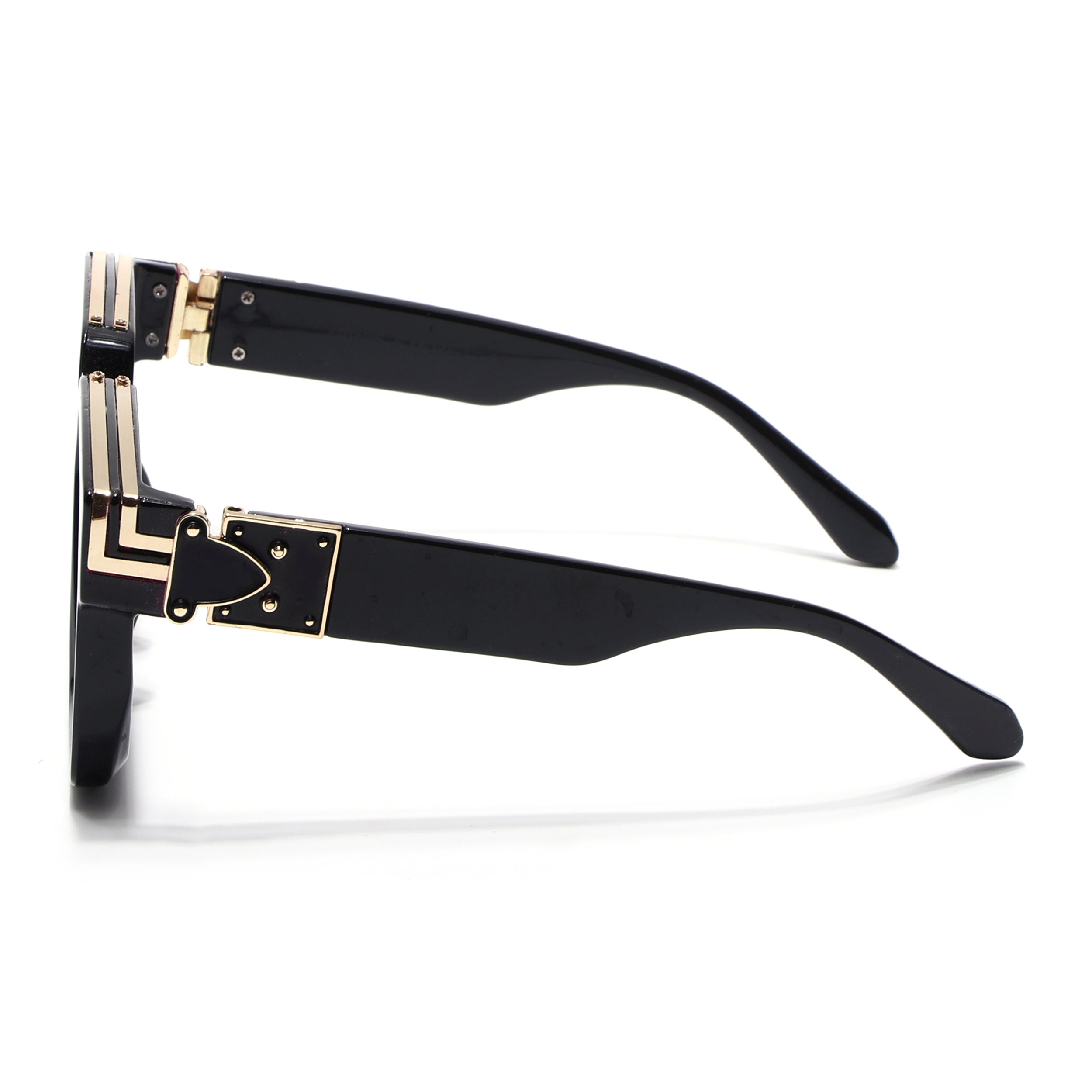 Storm | Shine Black & Golden Wayfarer Large Eyeglasses for Men & Women | 86229MG5173-C1