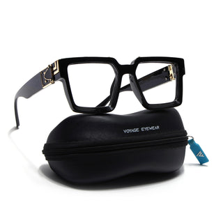 Storm | Shine Black & Golden Wayfarer Large Eyeglasses for Men & Women | 86229MG5173-C1