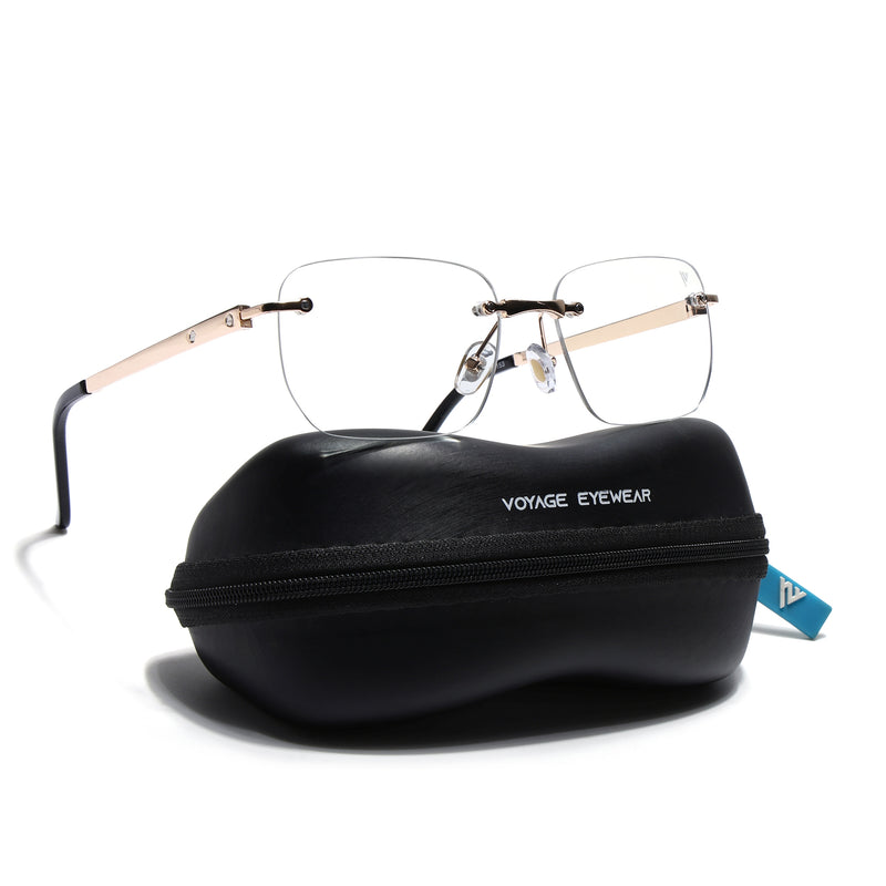 Rayn | Golden Rimless Eyeglasses | Golden Frame - FMG7677