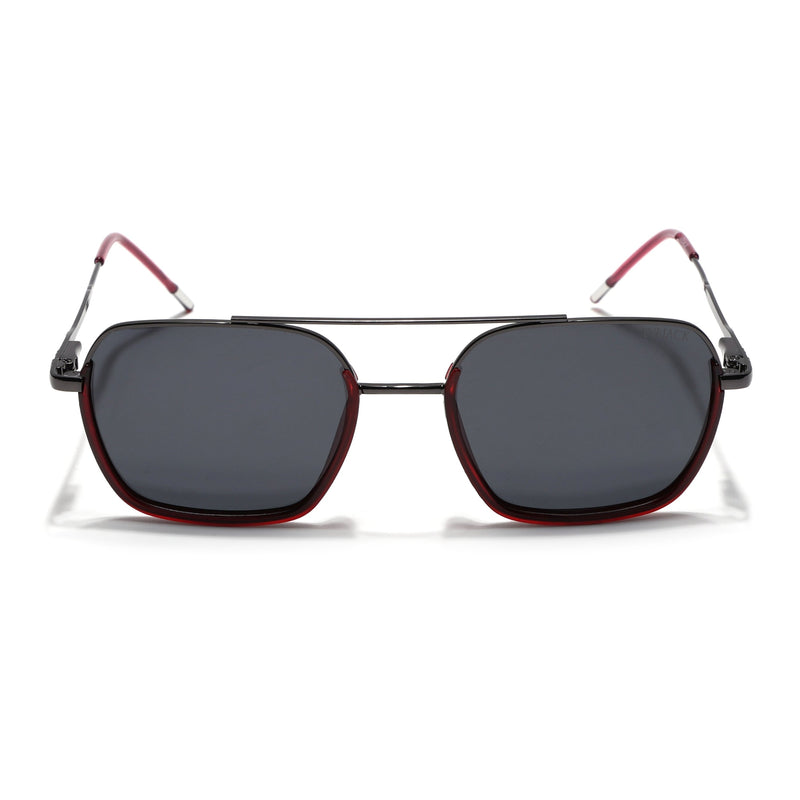 Eyejack Aura Red & Grey Wayfarer Polarized Sunglasses for Men & Women (2508PCL1531)