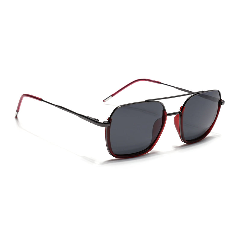 Eyejack Aura Red & Grey Wayfarer Polarized Sunglasses for Men & Women (2508PCL1531)
