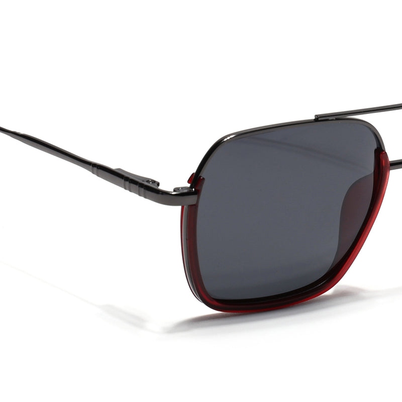 Eyejack Aura Red & Grey Wayfarer Polarized Sunglasses for Men & Women (2508PCL1531)