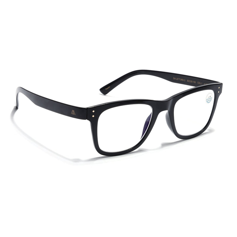 Mikael Anzel | Shine Black Wayfarer | Blue Light Protection Reading Eyeglasses