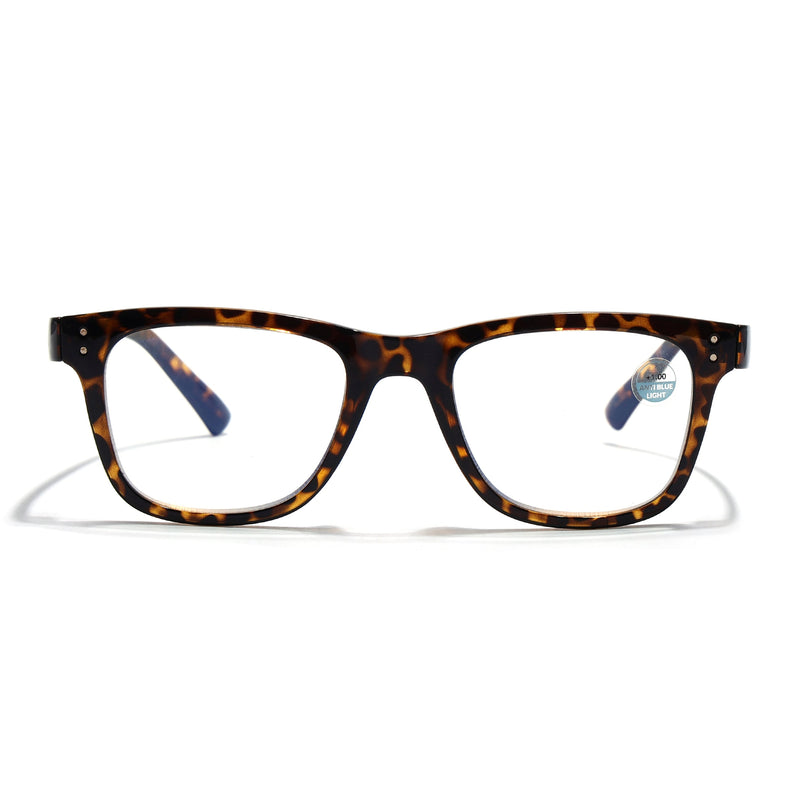 Mikael Anzel | Demi Brown Wayfarer | Blue Light Protection Reading Eyeglasses