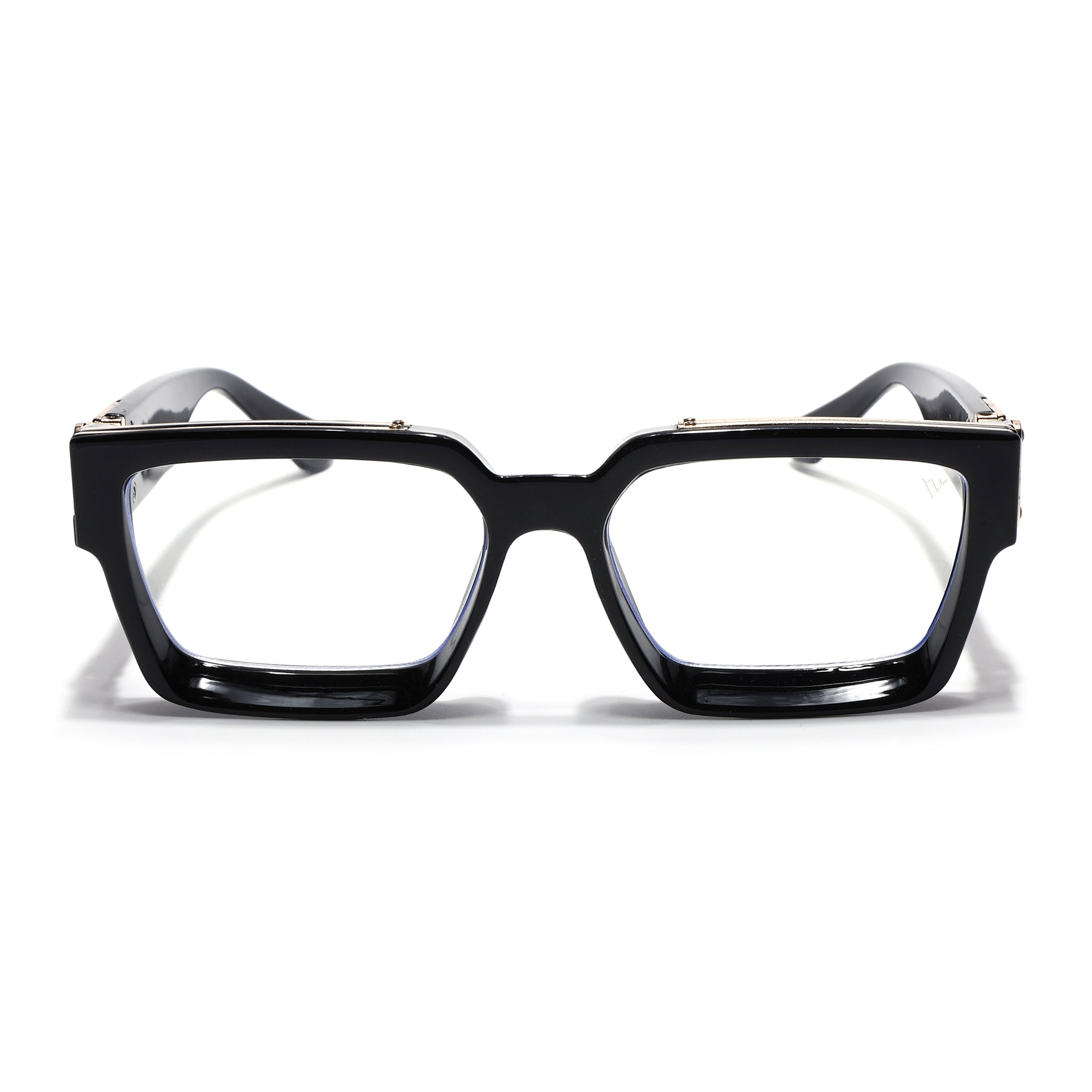 Storm | Shine Black & Golden Wayfarer Medium Eyeglasses for Men & Women | 86367MG5634-C1