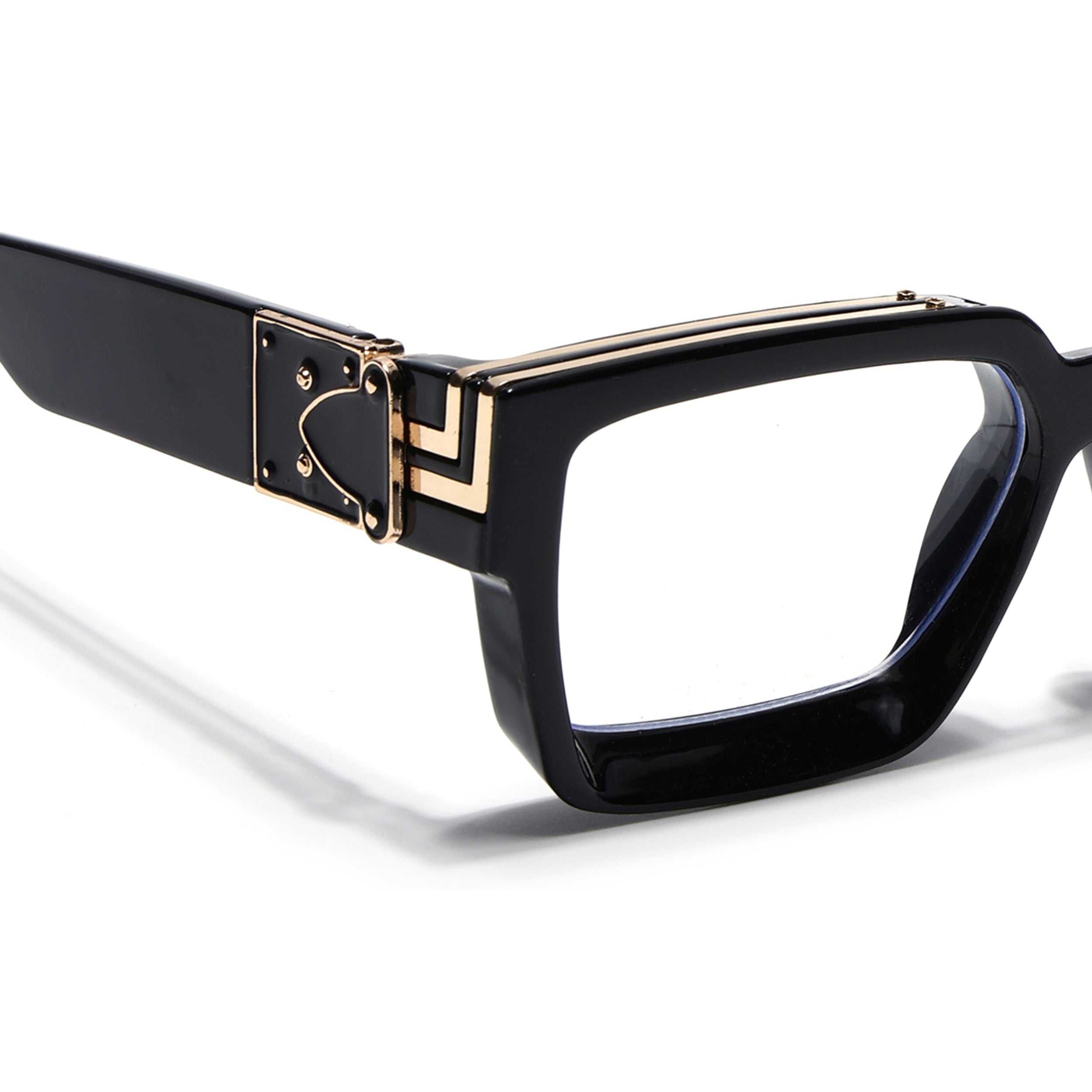 Storm | Shine Black & Golden Wayfarer Medium Eyeglasses for Men & Women | 86367MG5634-C1