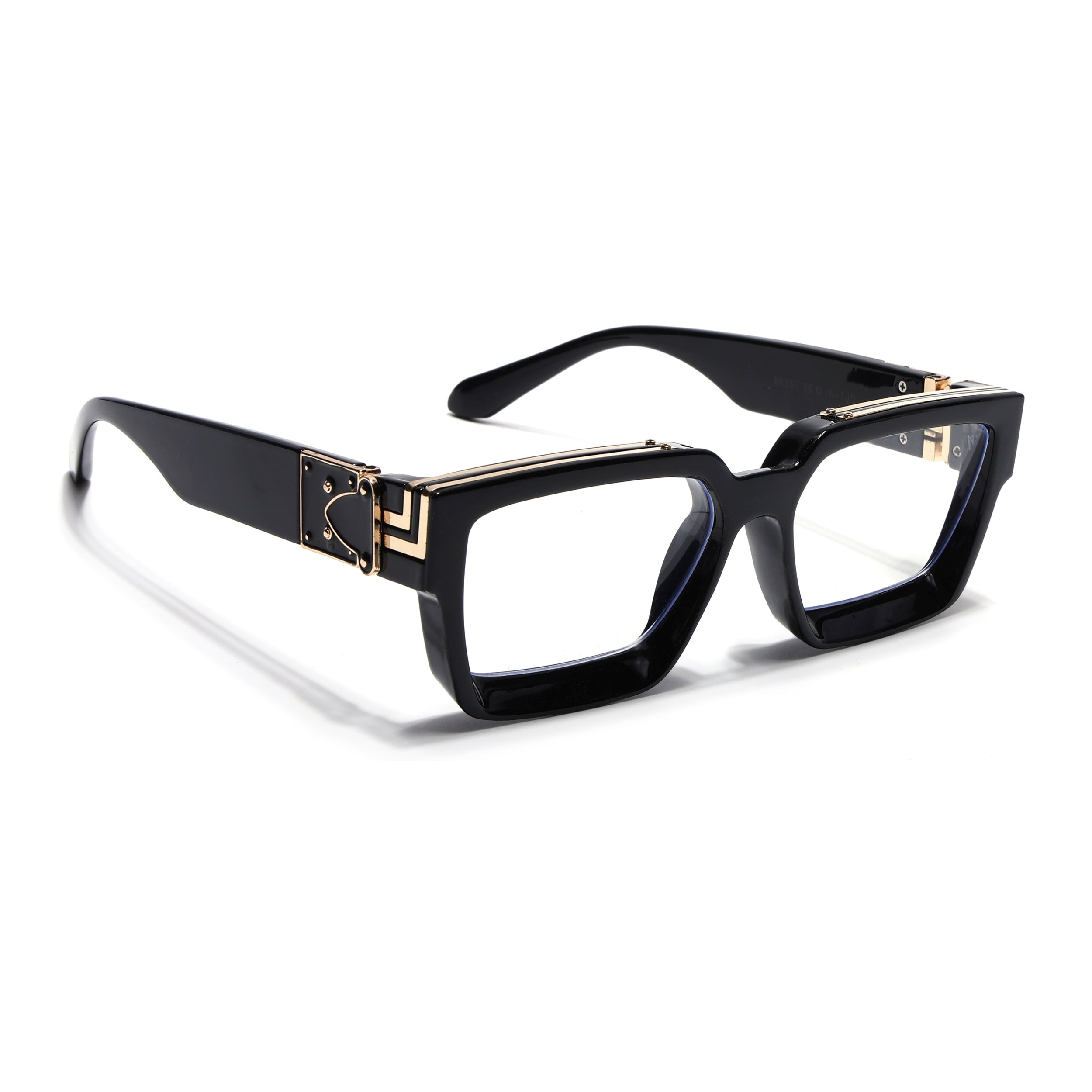 Storm | Shine Black & Golden Wayfarer Medium Eyeglasses for Men & Women | 86367MG5634-C1