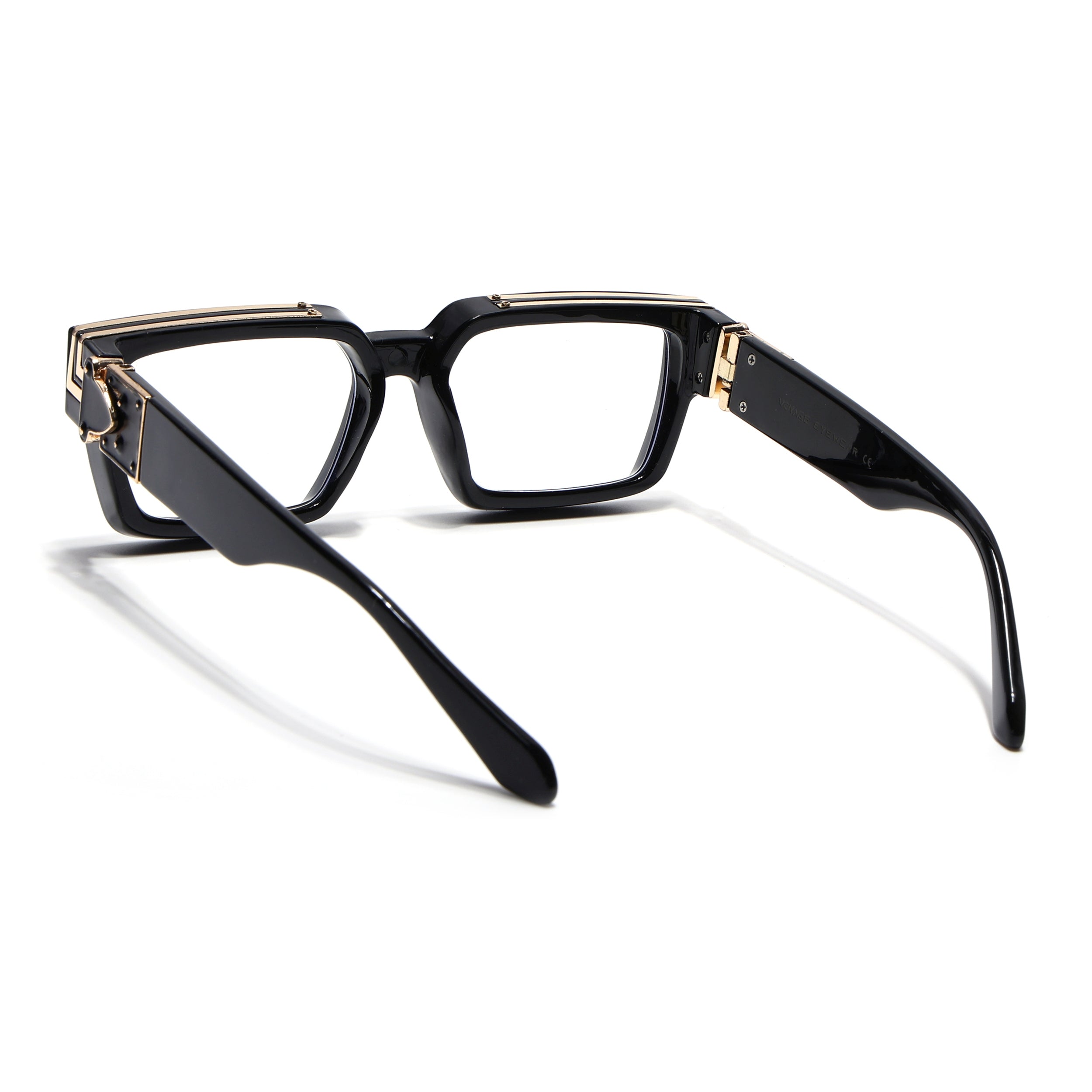 Storm | Shine Black & Golden Wayfarer Medium Eyeglasses for Men & Women | 86367MG5634-C1