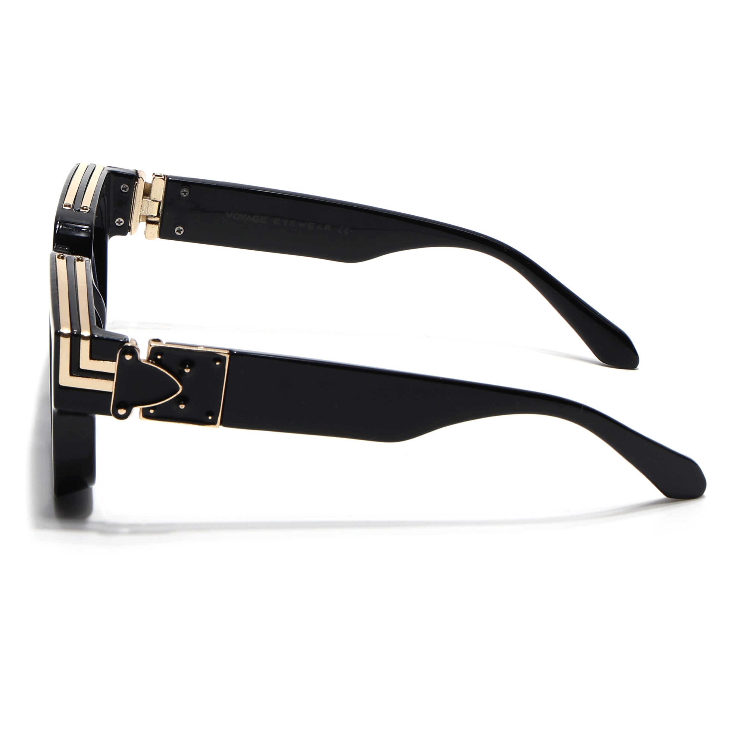 Storm | Shine Black & Golden Wayfarer Medium Eyeglasses for Men & Women | 86367MG5634-C1