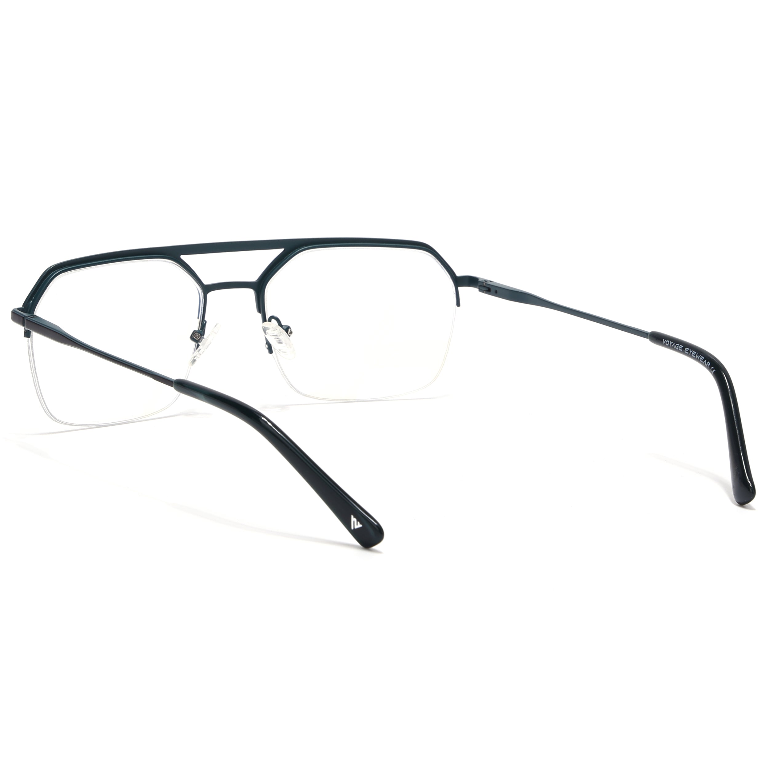 Voyage Matt Green Half Rim Eyeglasses for Men & Women (73017FMG7099-C7)