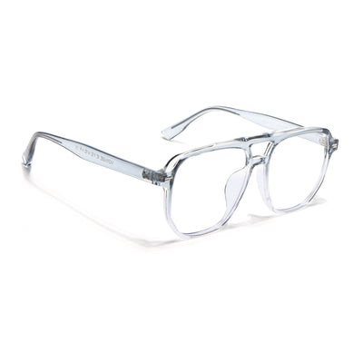 Voyage Light Blue & Clear Wayfarer Eyeglasses for Men & Women (28365MG4376-C4)