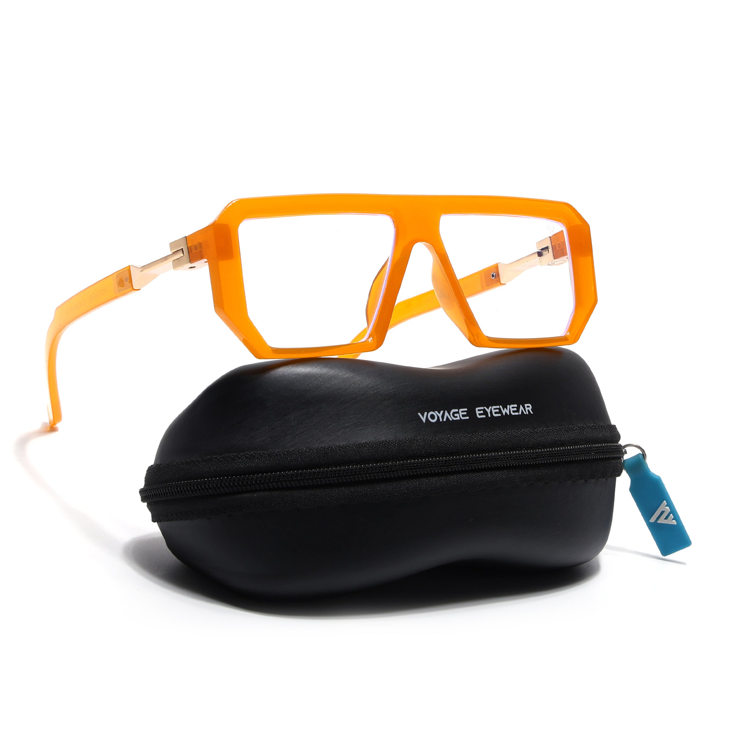 Voyage Victor Orange Wayfarer Eyeglasses for Men & Women (8725MG4645-C