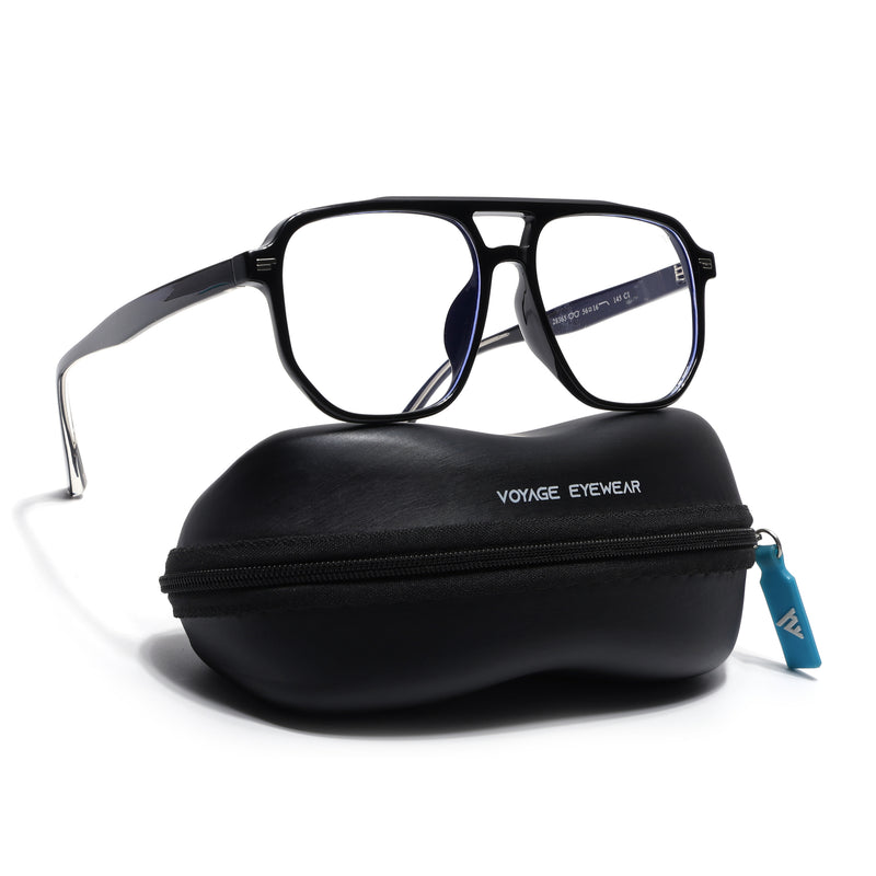 Voyage Black Wayfarer Eyeglasses for Men & Women (28365MG4372-C1)