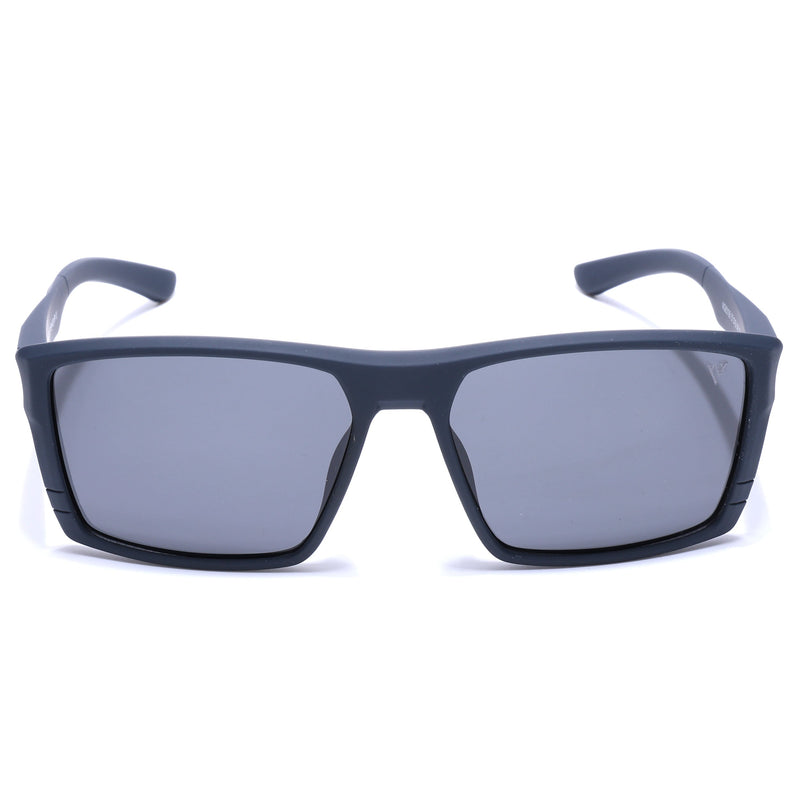 Square Polarized Sunglasses | Black Lens | Navy Blue Frame - PMG6746