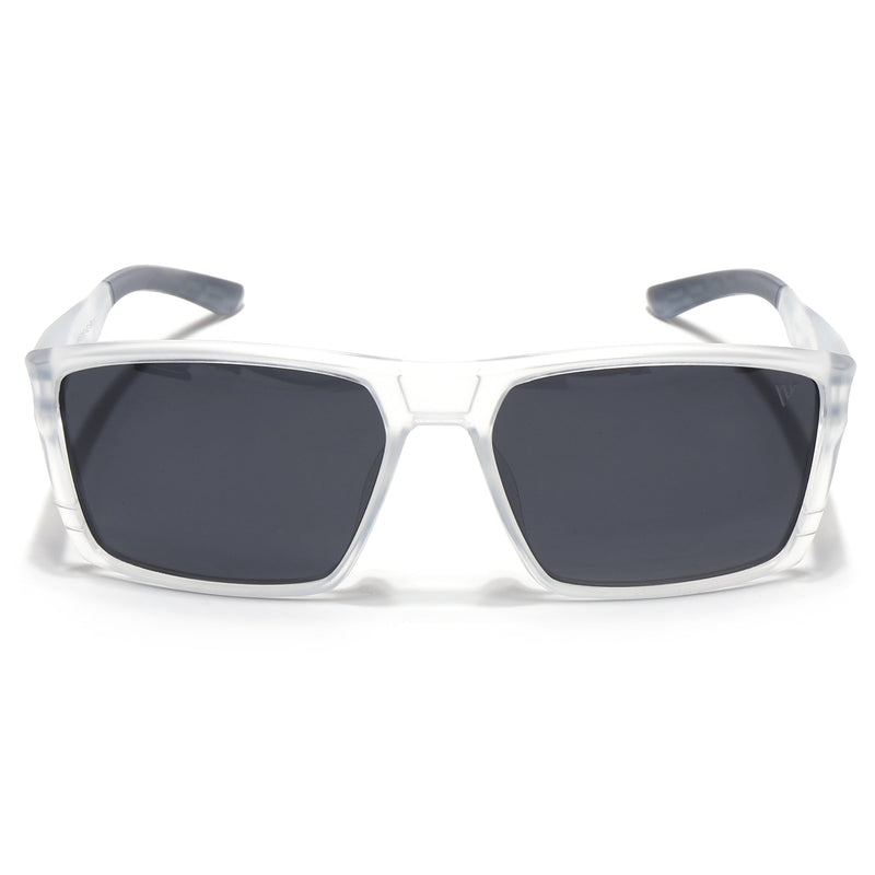 Square Polarized Sunglasses | Black Lens | Transparent Frame - PMG6747