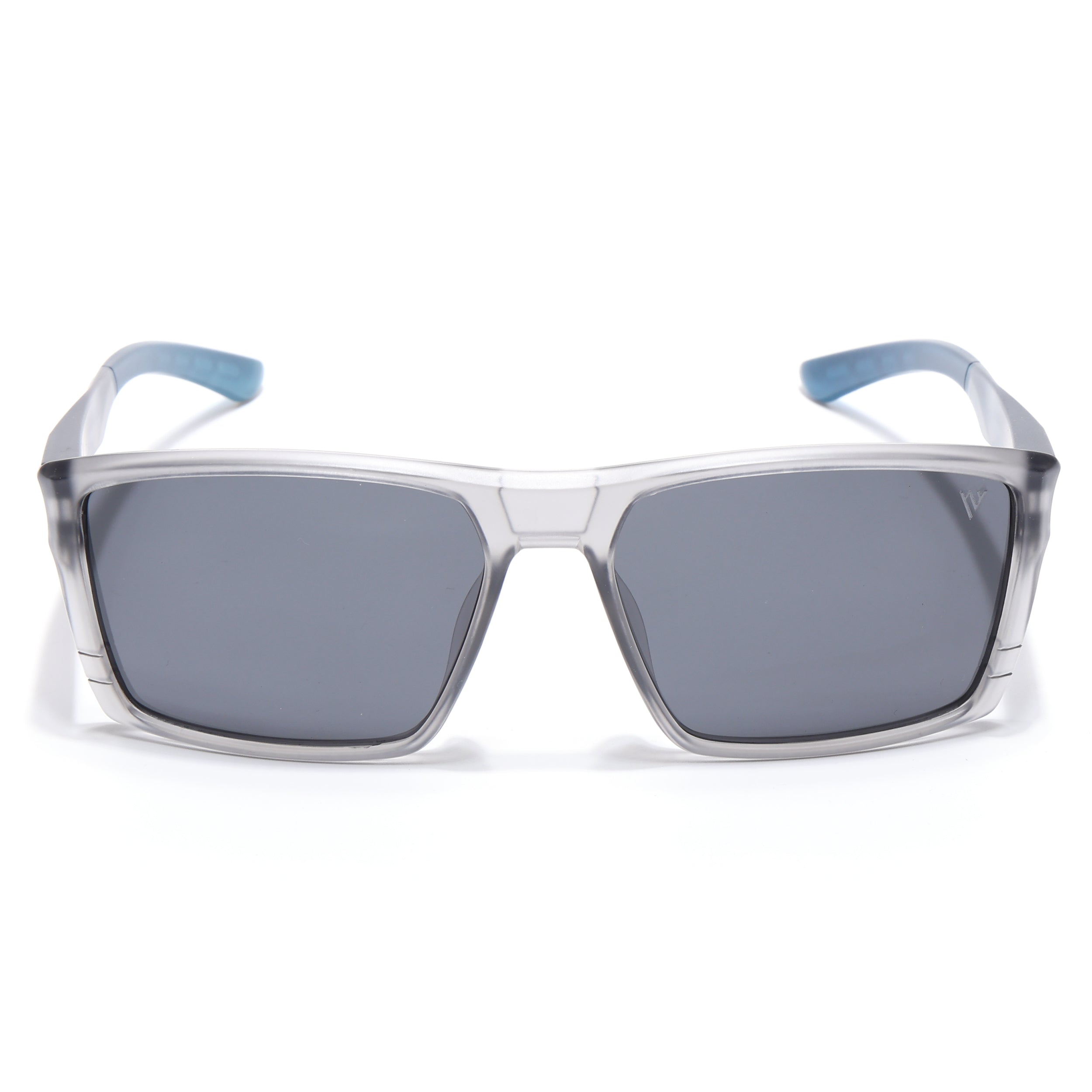 Square Polarized Sunglasses | Black Lens | Grey Frame - PMG6744