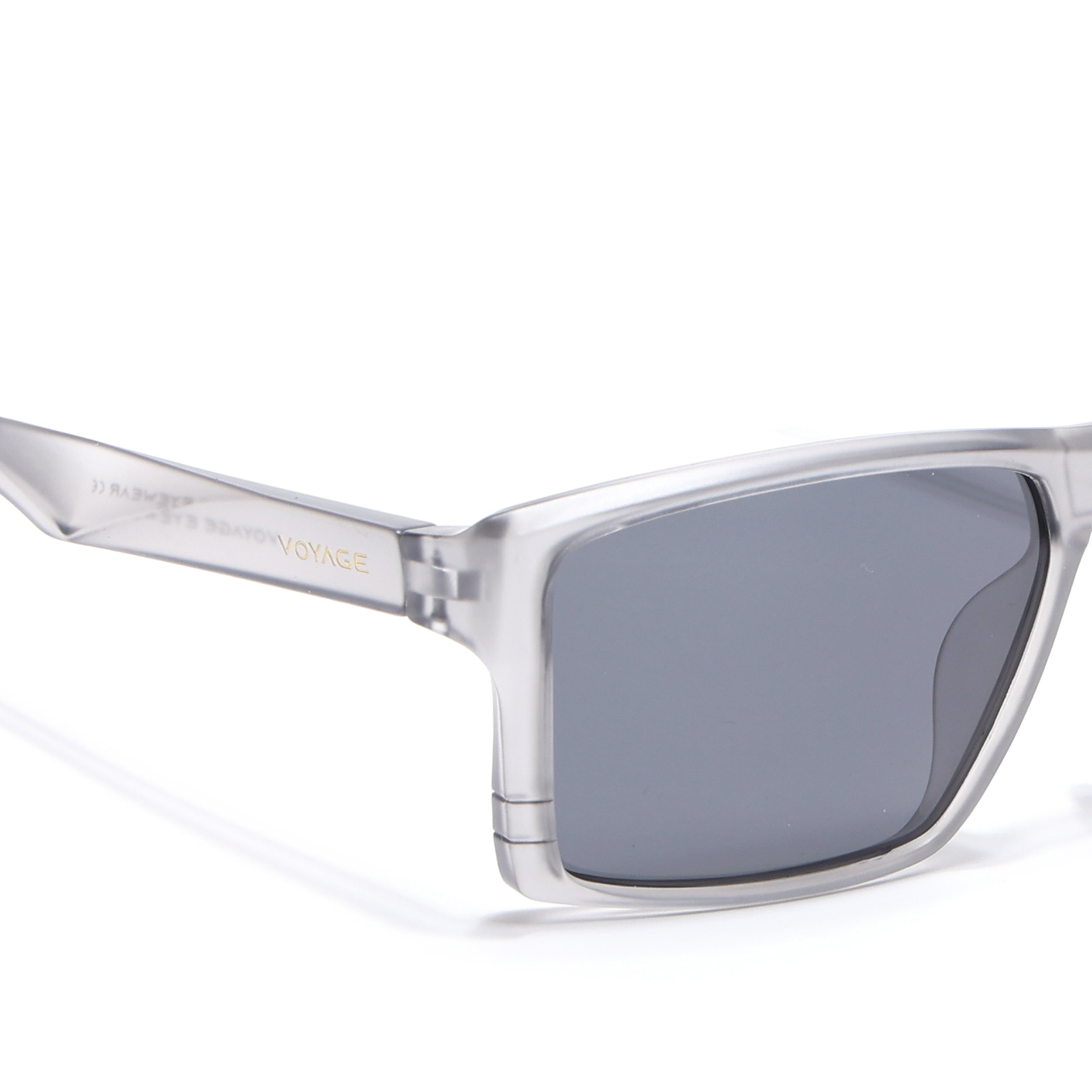 Square Polarized Sunglasses | Black Lens | Grey Frame - PMG6744