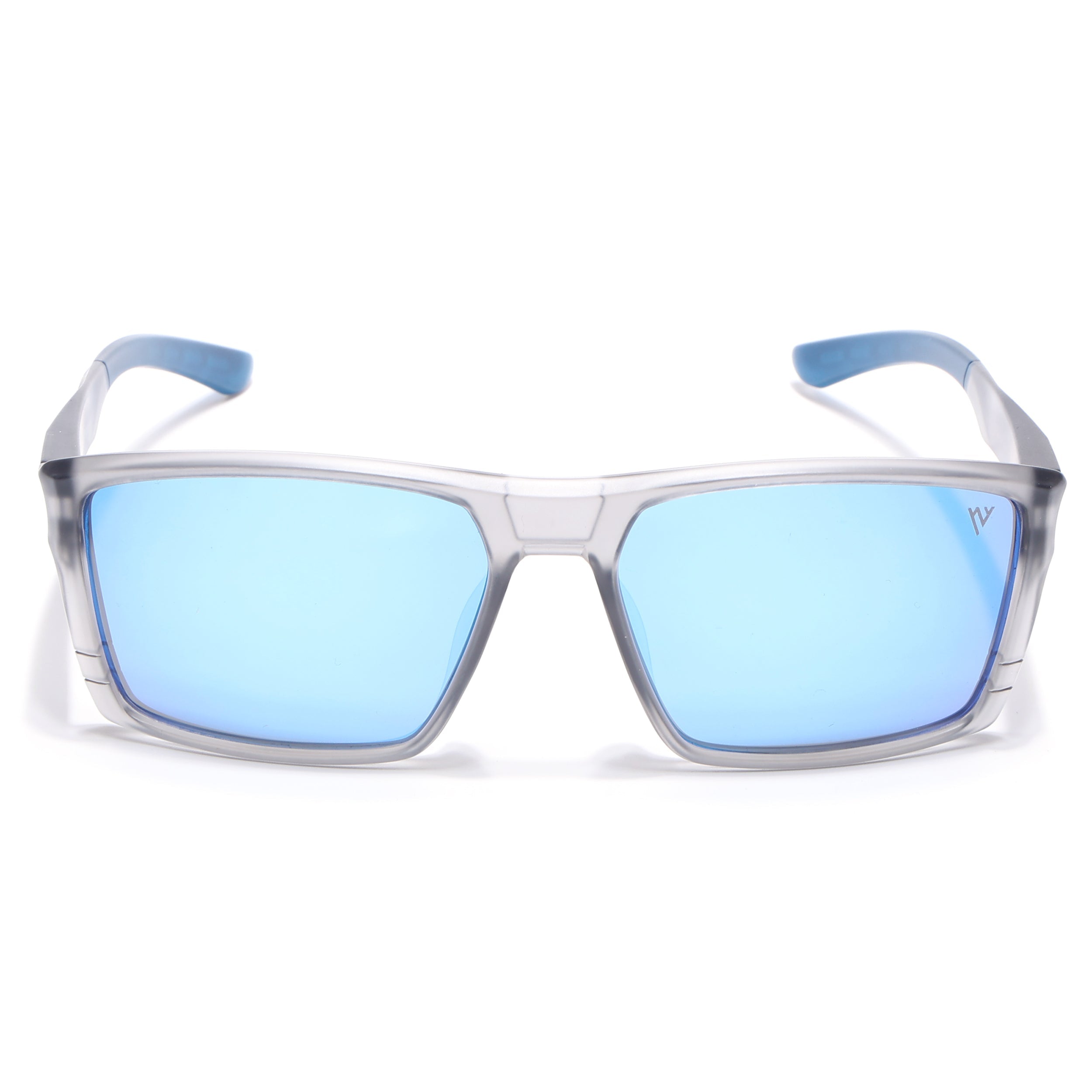 Square Polarized Sunglasses | Blue Lens | Grey Frame - PMG6745