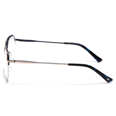 Voyage Golden & Navy Blue Half Rim Eyeglasses for Men & Women (73017FMG7094-C2)
