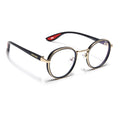 Pilot | Golden & Black Round Eyeglasses for Men & Women | 2#MG6671-C4