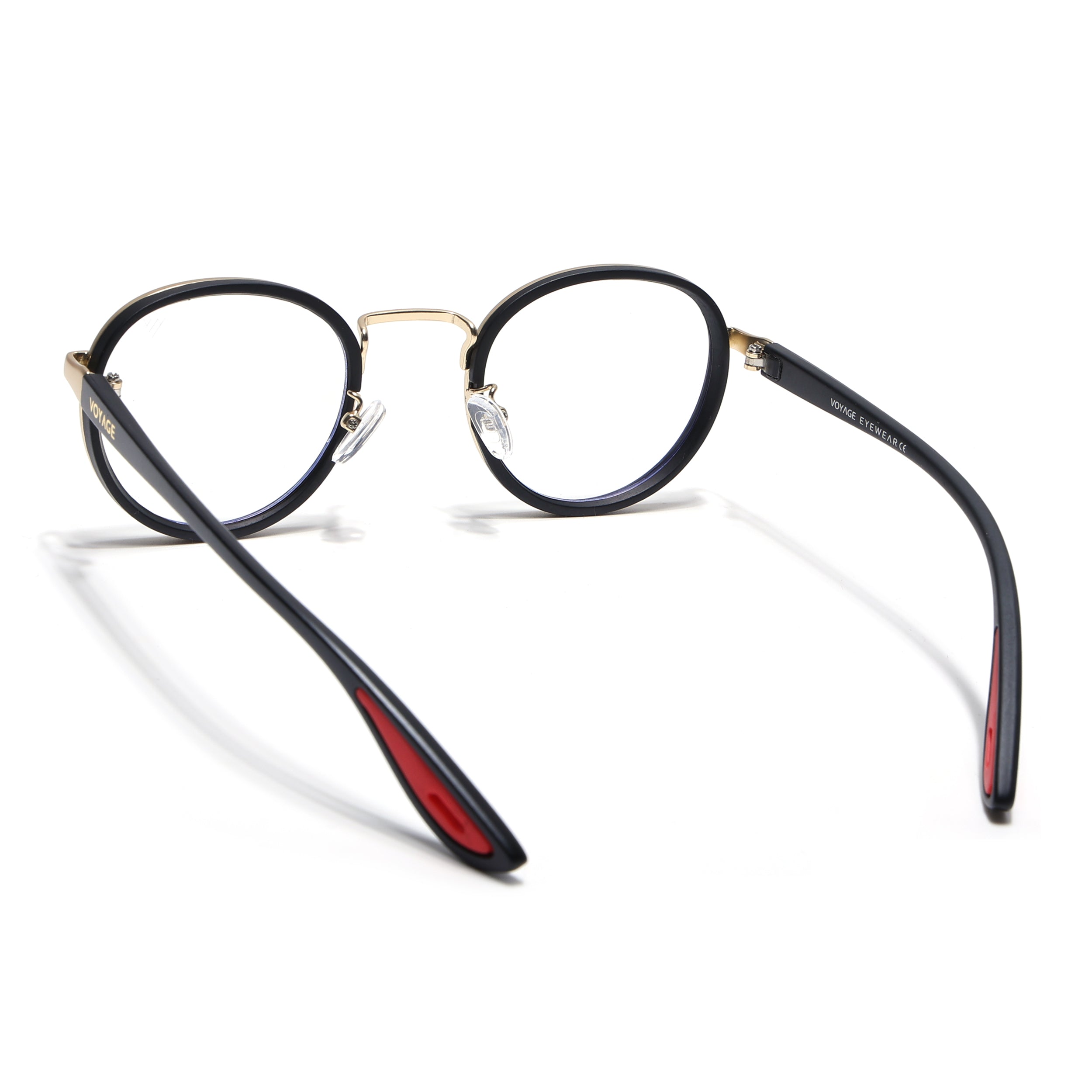 Pilot | Golden & Black Round Eyeglasses for Men & Women | 2#MG6671-C4