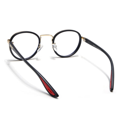 Pilot | Golden & Black Round Eyeglasses for Men & Women | 2#MG6671-C4