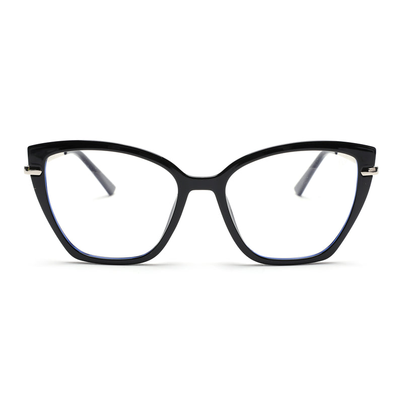 Voyage Glam Black Cateye TR Clip-On Polarized Sunglasses for Women (10017PMG4817-C1)