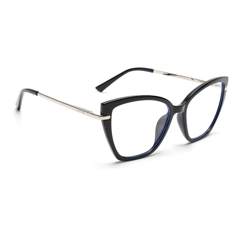 Voyage Glam Black Cateye TR Clip-On Polarized Sunglasses for Women (10017PMG4817-C1)