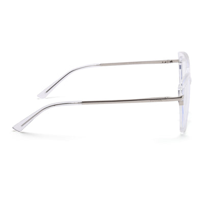 Voyage Glam Transparent Cateye TR Clip-On Polarized Sunglasses for Women (10017PMG4819-C2)