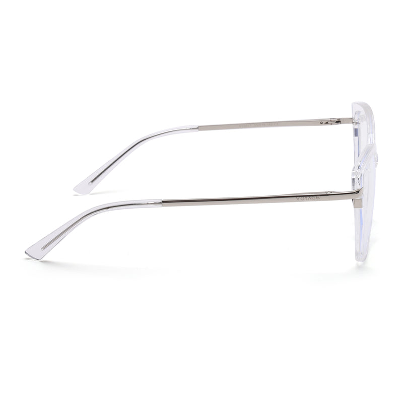 Voyage Glam Transparent Cateye TR Clip-On Polarized Sunglasses for Women (10017PMG4819-C2)