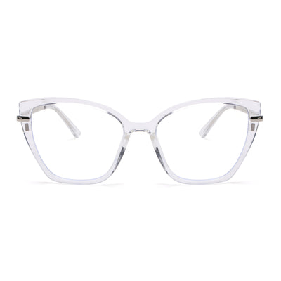 Voyage Glam Transparent Cateye TR Clip-On Polarized Sunglasses for Women (10017PMG4819-C2)