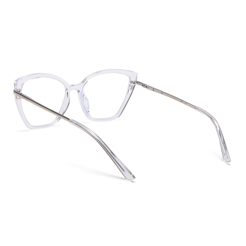 Voyage Glam Transparent Cateye TR Clip-On Polarized Sunglasses for Women (10017PMG4819-C2)