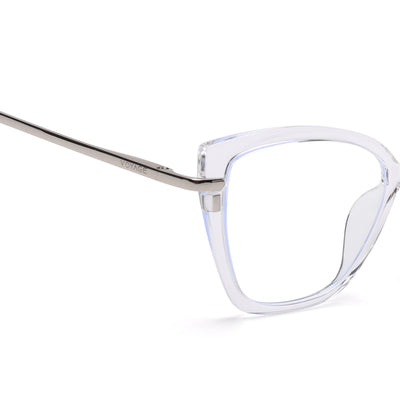 Voyage Glam Transparent Cateye TR Clip-On Polarized Sunglasses for Women (10017PMG4819-C2)