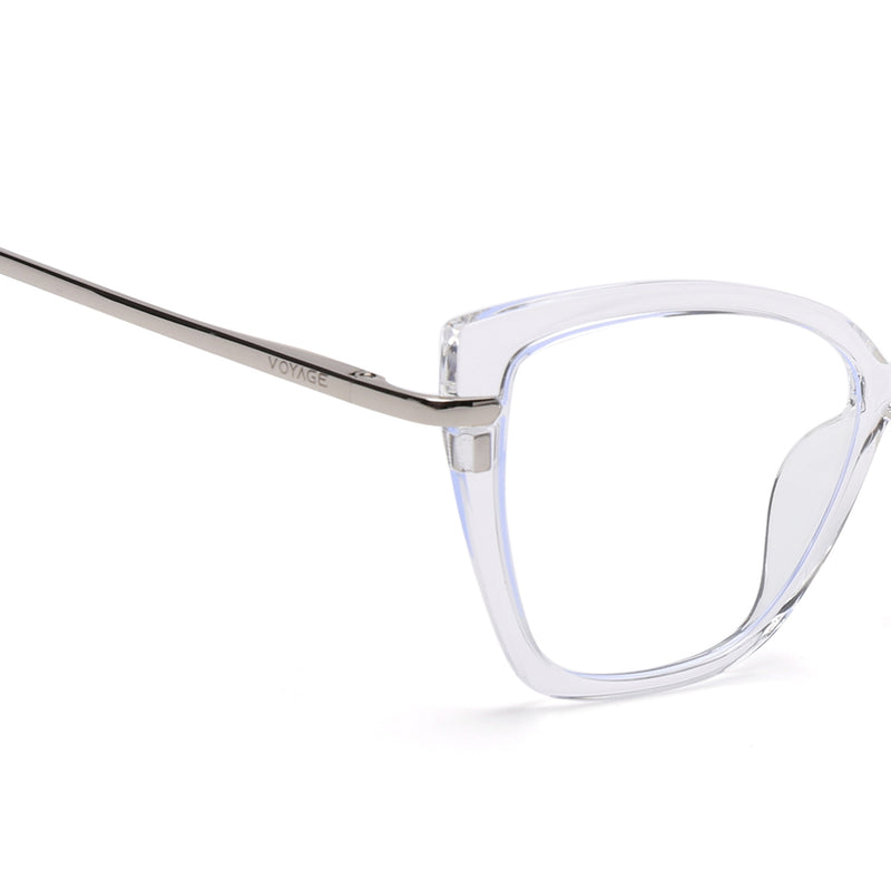 Voyage Glam Transparent Cateye TR Clip-On Polarized Sunglasses for Women (10017PMG4819-C2)