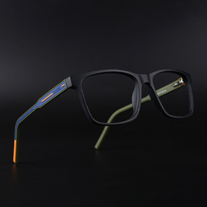 Eyejack Rush Matt Black Square Eyeglasses for Men & Women (1001CL639-C5)