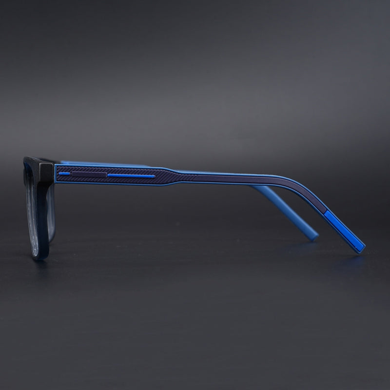 Eyejack Rush Navy Blue Square Eyeglasses for Men & Women (1001CL642-C8)