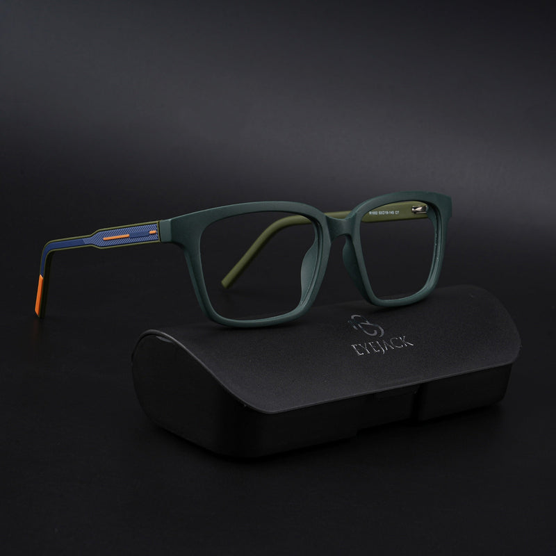 Eyejack Rush Green Square Eyeglasses for Men & Women (1002CL650-C6)