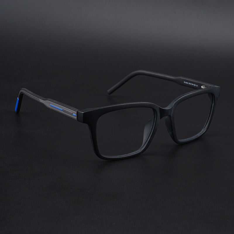Eyejack Rush Matt Black Square Eyeglasses for Men & Women (1002CL651-C7)