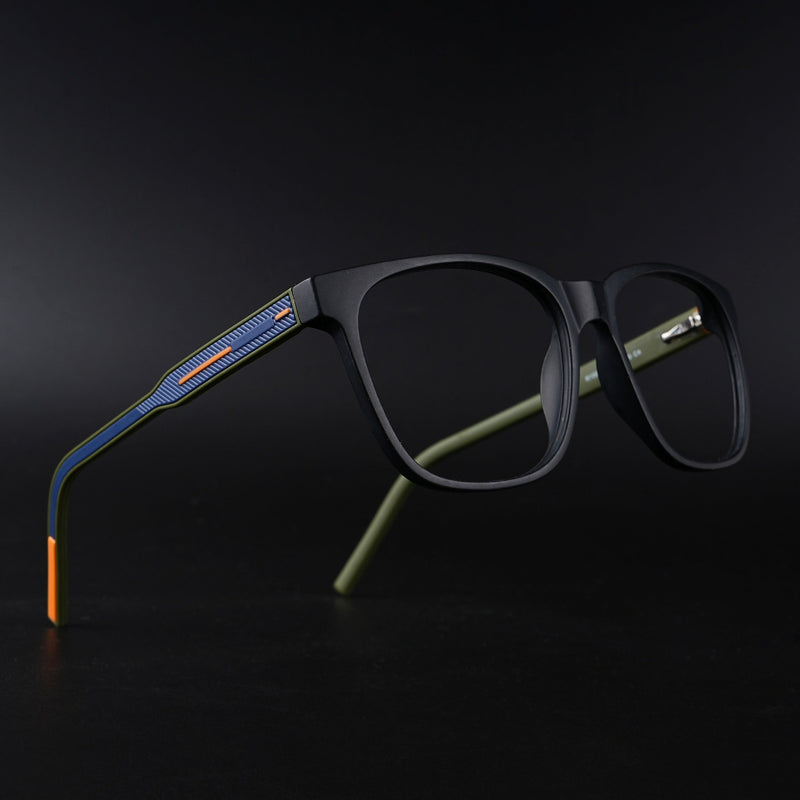 Eyejack Rush Matt Black Square Eyeglasses for Men & Women (1003CL659-C5)