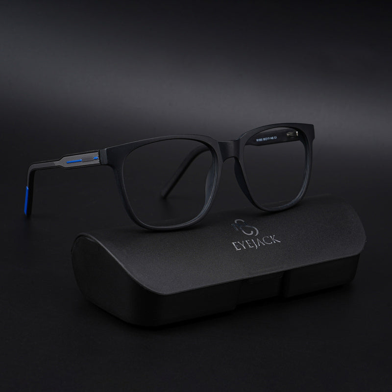 Eyejack Rush Matt Black Square Eyeglasses for Men & Women (1003CL661-C7)
