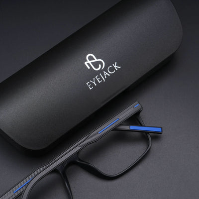 Eyejack Rush Matt Black Square Eyeglasses for Men & Women (1004CL671-C7)