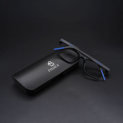 Eyejack Rush Matt Black Square Eyeglasses for Men & Women (1004CL671-C7)