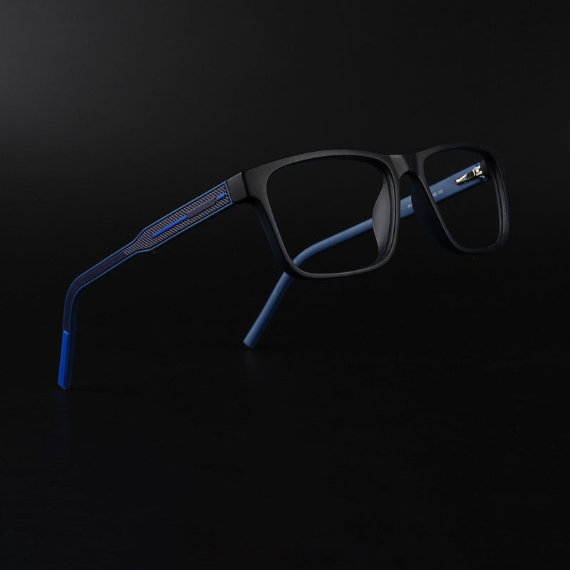 Eyejack Rush Navy Blue Square Eyeglasses for Men & Women (1004CL672-C8)